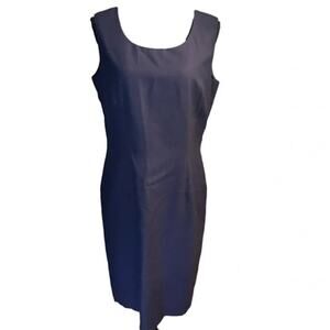Vintage Oleg Cassini Sleeveless Navy Blue Sheath Dress – Timeless Elegance